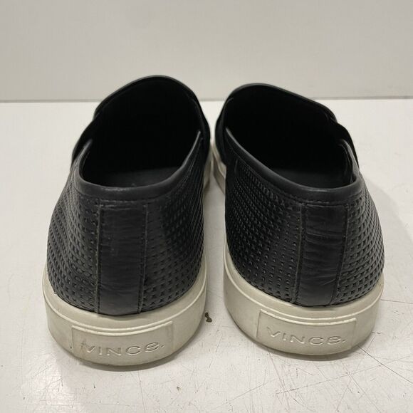 Vince Pierce 2 Women’s Black Perforated Leather Shoes Pointed Toe Sneakers 7 M - Picture 4 of 6